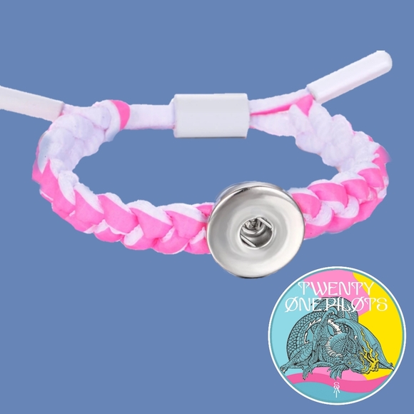 Handmade Twenty One Pilots Scaled Icy Trash Snap Charm Bracelet - Picture 5 of 6